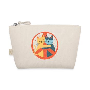 Katzen Peace Zeichen Frieden Symbol Liebe Umarmung - Bio-Täschchen - Natur - Vorne