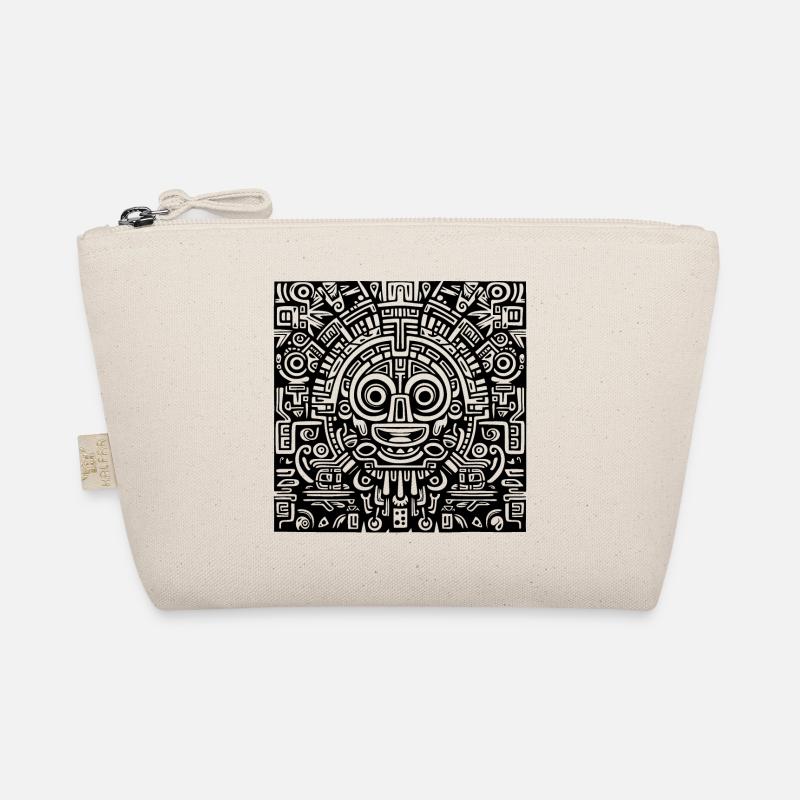 Inca, Aztec, Mayan pattern, artwork black Organic Pouch