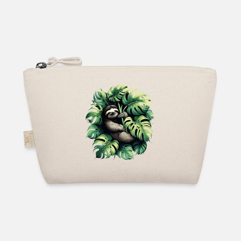 Monstera deliciosa Faultier Geschenk - Bio-Täschchen - Natur