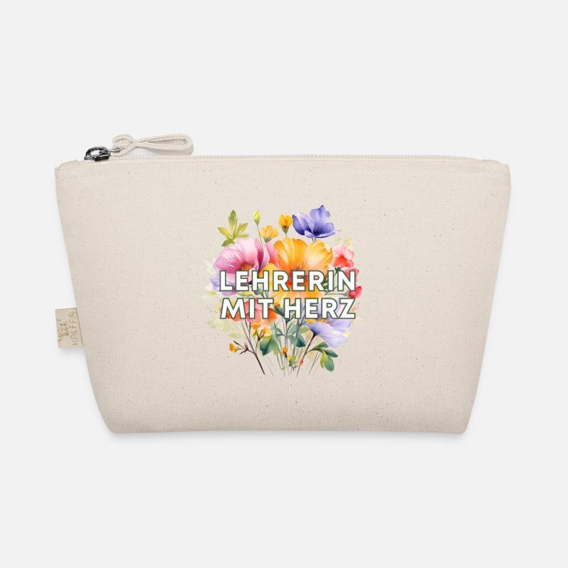 Lehrerin mit Herz - personalisierbares Design - Bio-Täschchen - Natur