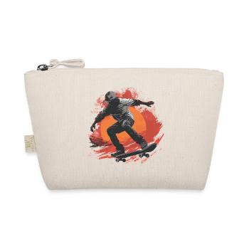 Skateboarder Skateboard Skate Skater Sonne - Bio-Täschchen - Natur - Vorne