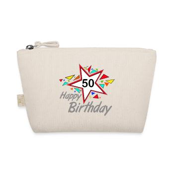 50th Birthday , 50 Years Happy Birthday Star (25) - Organic Pouch - nature - Front
