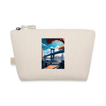 Brooklyn New York Vintage Travel Poster Souvenir - Organic Pouch - nature - Front