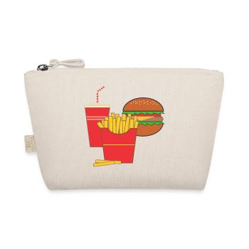 Pommesbuden-Logo "Fast Food" - Bio-Täschchen - Natur - Vorne
