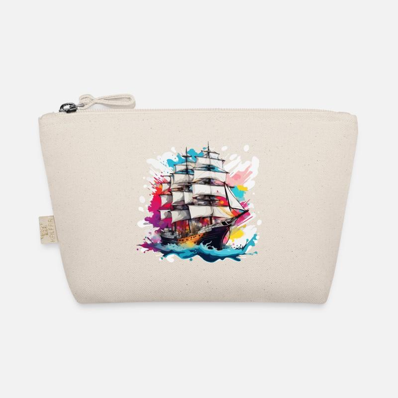 Pirate Ship / Boat / Sea / Ocean / Waves Organic Pouch