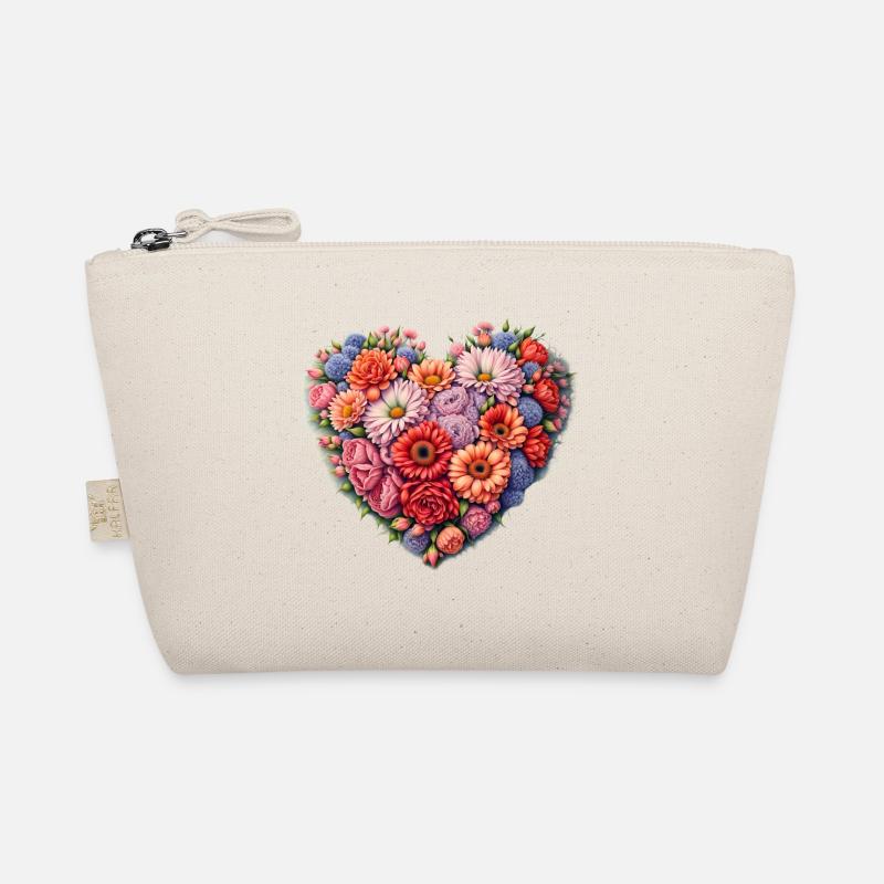 Blumenherz Farbpalette - Bio-Täschchen - Natur