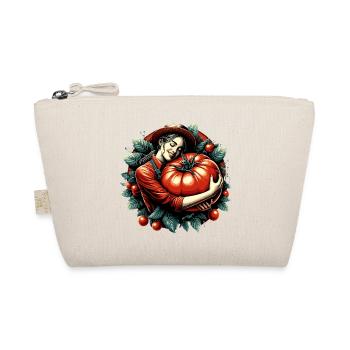 Tomate XXL groß Frau umarmen Geschenk - Bio-Täschchen - Natur - Vorne
