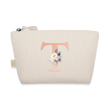 T monogramme, Floral, Boho - Trousse biologique - nature - Devant