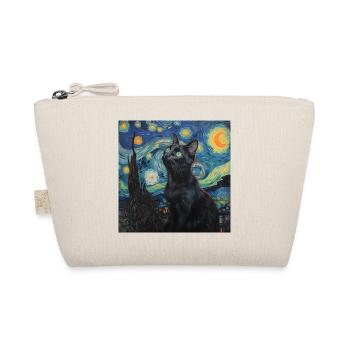 schwarze katze, katze, tier, van gogh, sternenacht - Bio-Täschchen - Natur - Vorne