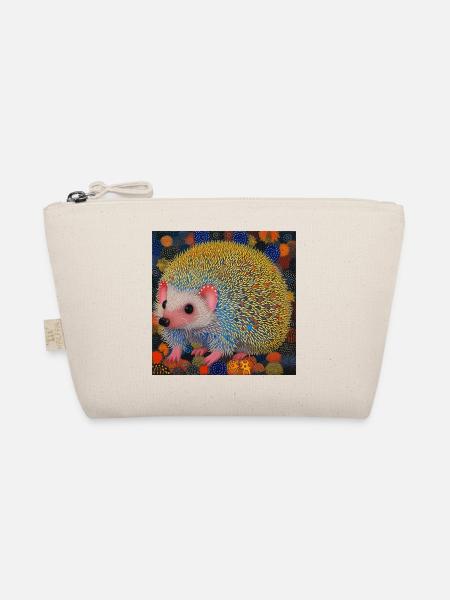igel, bunt, tier, geschenk, geschenkidee - Bio-Täschchen - Natur - Vorne