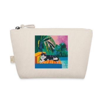 katze, katzen bunt, tier, geschenk, geschenkidee - Bio-Täschchen - Natur - Vorne
