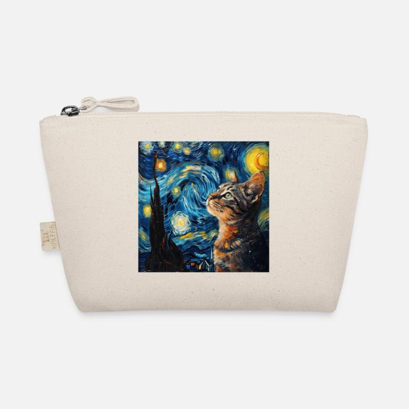 Cat, Animal, Van Gogh, Starry Night Organic Pouch