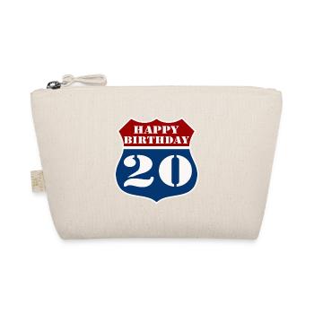 20. Geburtstag , Happy Birthday 20 US (25) - Bio-Täschchen - Natur - Vorne