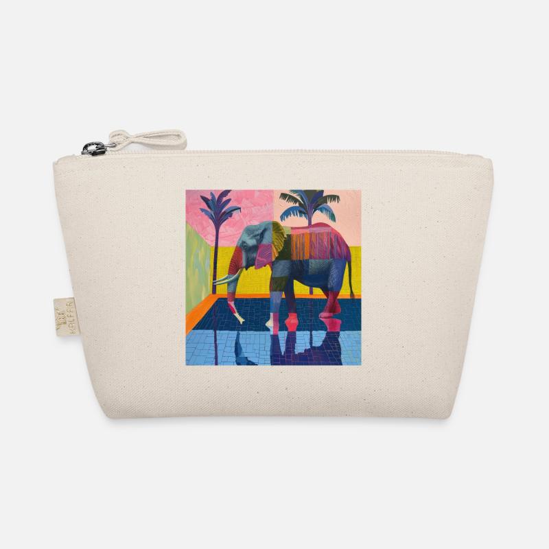 elefant, bunt, tier, geschenk, geschenkidee - Bio-Täschchen - Natur