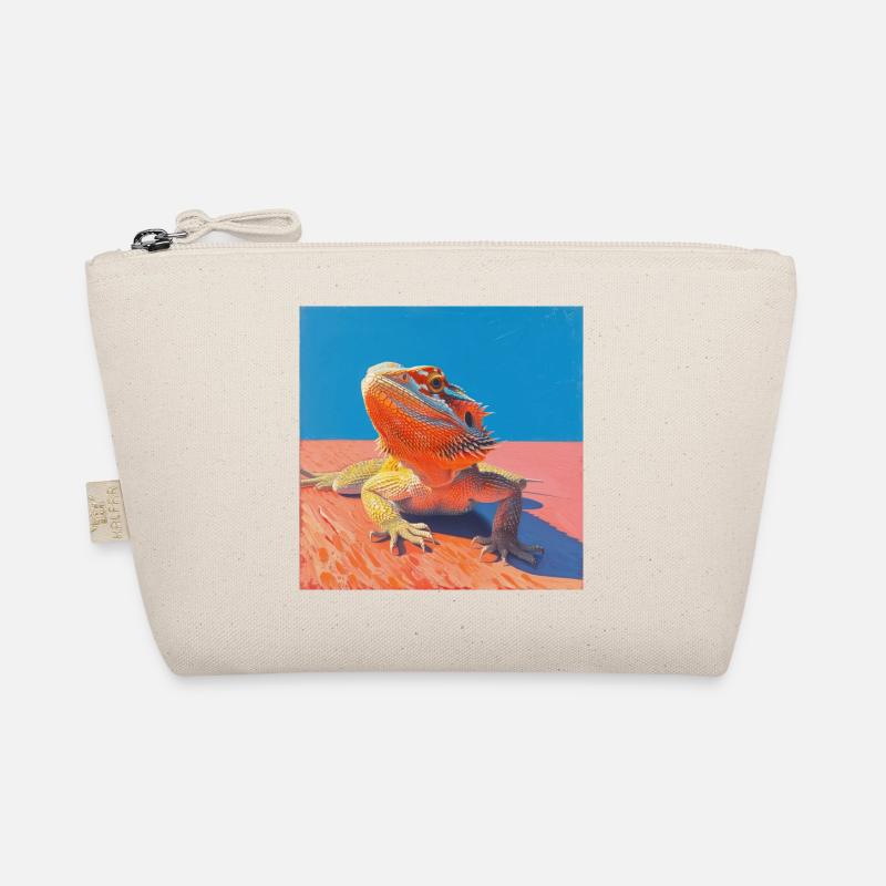 bearded dragon, lizard, colorful, animal, gift Organic Pouch