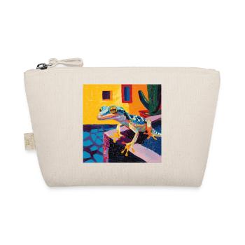 gecko, echsen, bunt, tier, geschenk, geschenkidee - Bio-Täschchen - Natur - Vorne