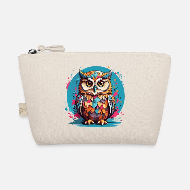 Adorable hibou sur des éclaboussures de couleur Trousse biologique