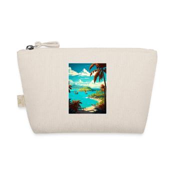 Dominican Republic Caribbean Vintage Travel Poster - Organic Pouch - nature - Front