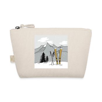Skiing in winter in the mountains - Organic Pouch - nature - Front