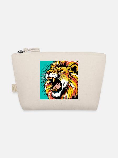 Lion Pop Art - Organic Pouch - nature - Front