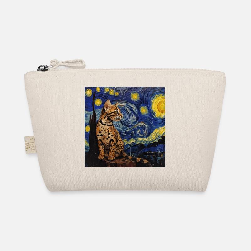 Ozelot, luchs, van gogh, sternennacht Bio-Täschchen