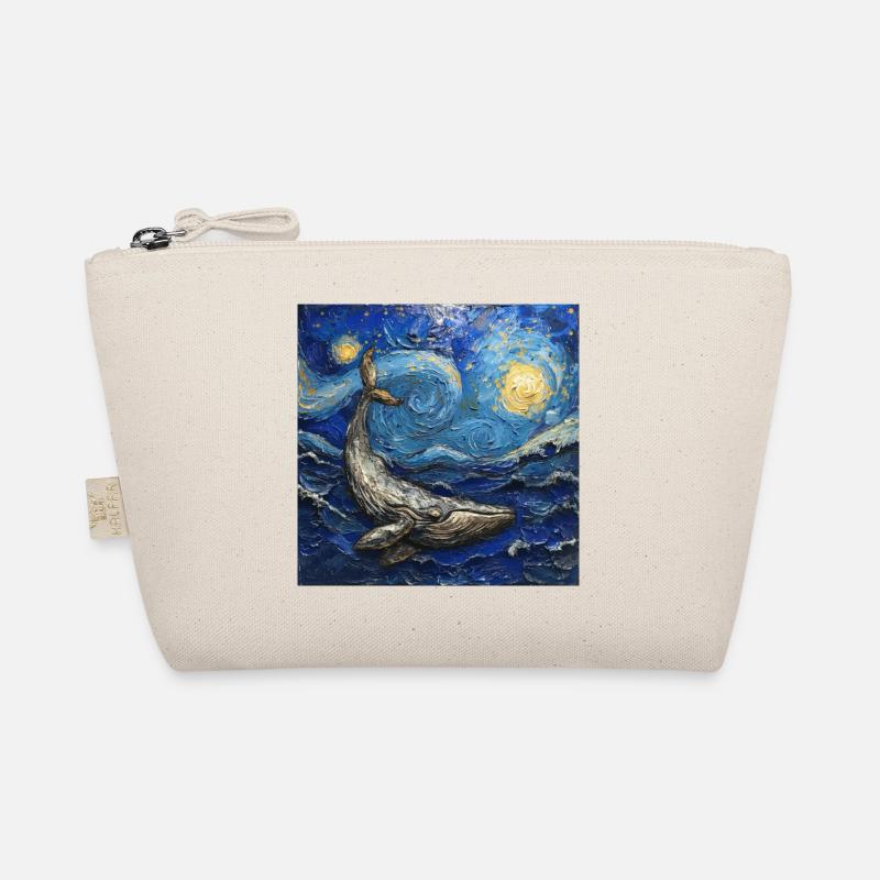 Whales, Fish, Ocean, Van Gogh, Starry Night Organic Pouch
