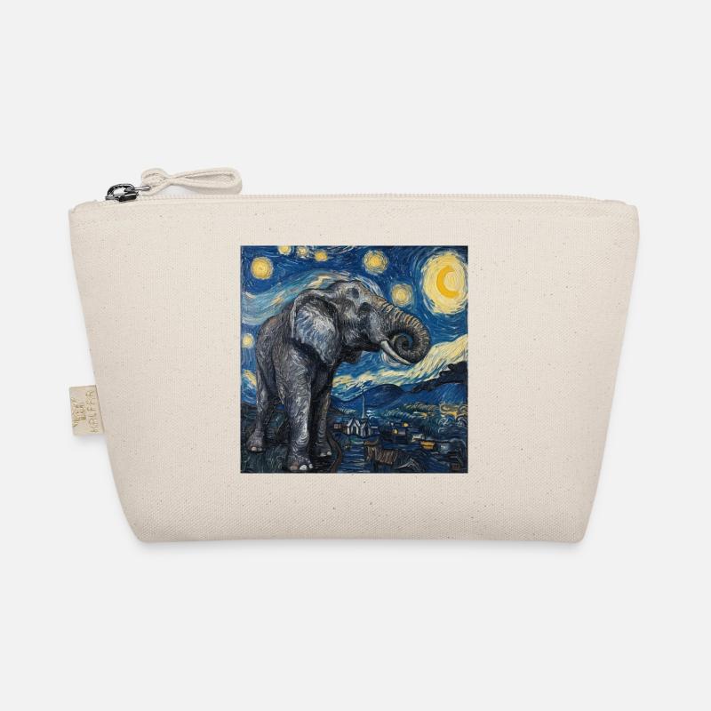 elefant, van gogh, sternennacht Bio-Täschchen