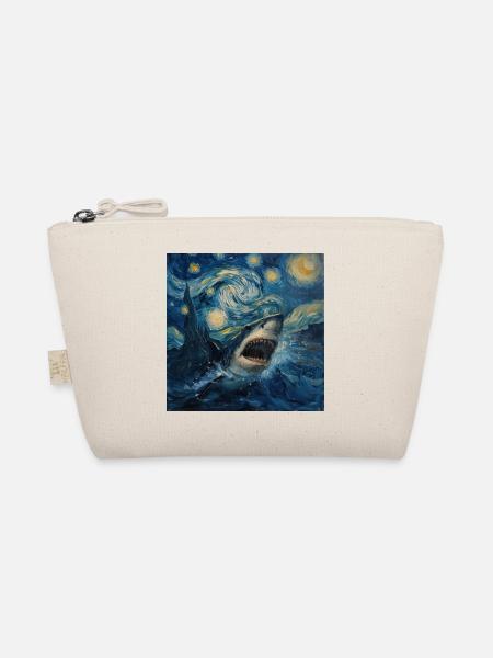 Shark, Shark, Fish, Van Gogh, Starry Night - Organic Pouch - nature - Front