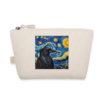 Raven, Bird, Van Gogh, Starry Night - Organic Pouch - nature - Front