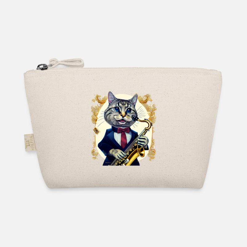 Jazz cat en costume avec saxophone Trousse biologique