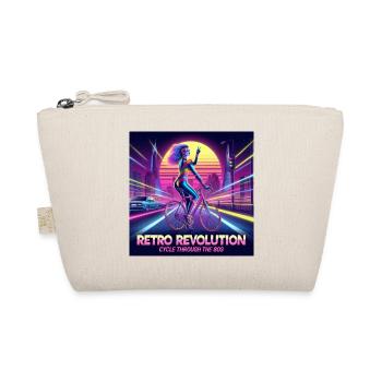 Retro revolution - 80's poster - girl on bike - Organic Pouch - nature - Front