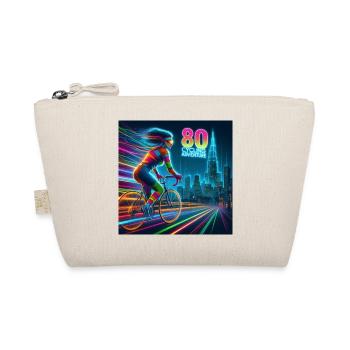 80er Jahre Radsport-Abenteuer Neon-Mädchen-Fahrrad im Retro-Stil - Bio-Täschchen - Natur - Vorne