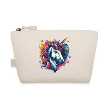 Buntes Einhorn mit Luftballons - Bio-Täschchen - Natur - Vorne