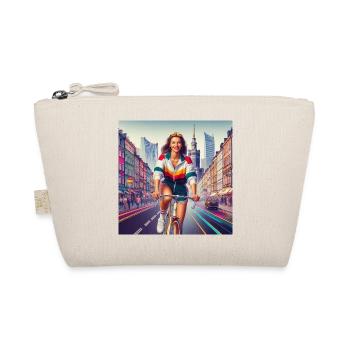 Warsaw Cycling Retro Girl Iconic style of the 80s - Organic Pouch - nature - Front