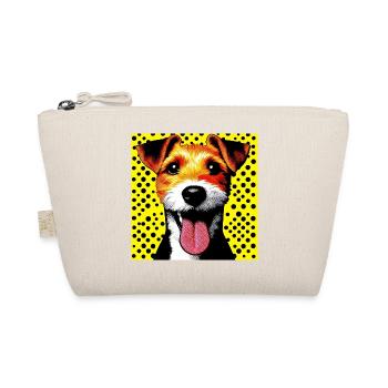 Dog Fox Terrier Jack Russell Pop Art - Organic Pouch - nature - Front