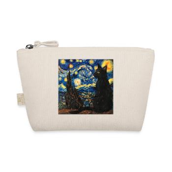 schwarze katze, katze, tier, van gogh, sternenacht - Bio-Täschchen - Natur - Vorne