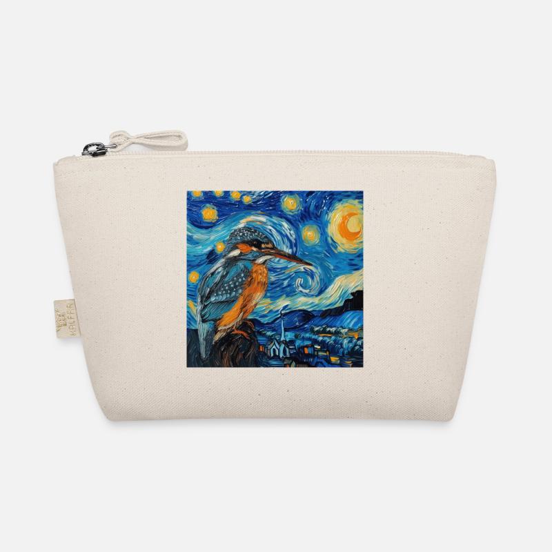 Kingfisher, Bird, Animal, Van Gogh, Starry Night Organic Pouch