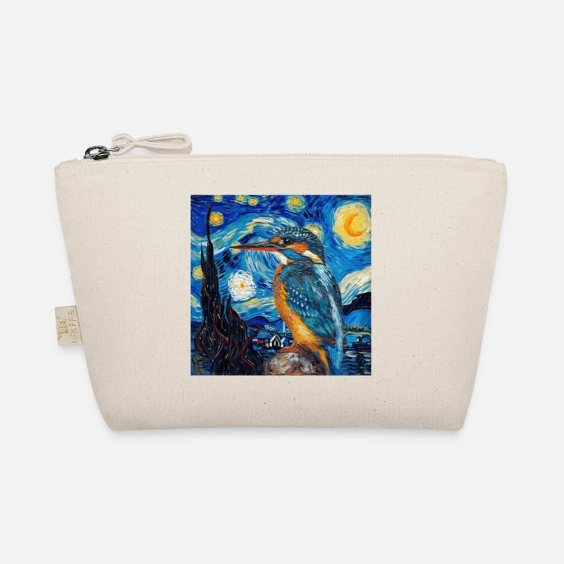 Kingfisher, Bird, Animal, Van Gogh, Starry Night Organic Pouch