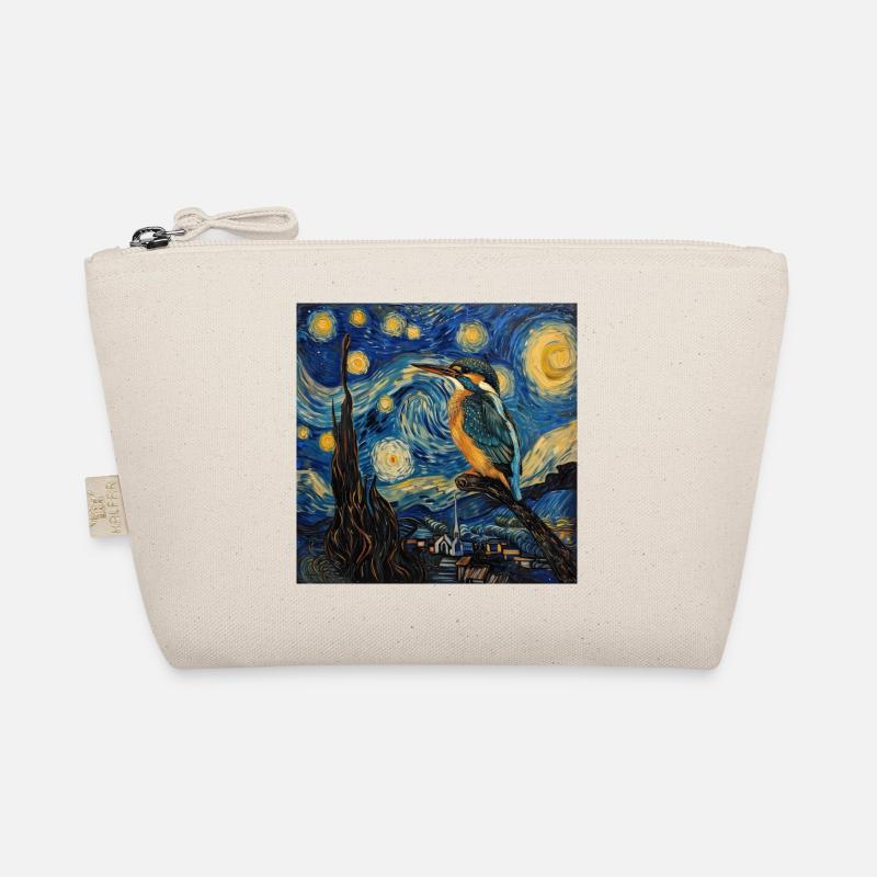 Eisvogel Van Gogh Style Starry Night Sternennacht - Bio-Täschchen - Natur