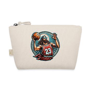 Funny Jump Shot Jesus Christian Basketball Gift - Organic Pouch - nature - Front