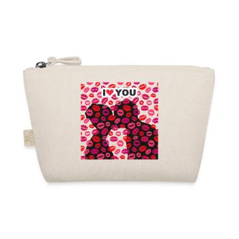 Kiss me! I love you. - Organic Pouch - nature - Front