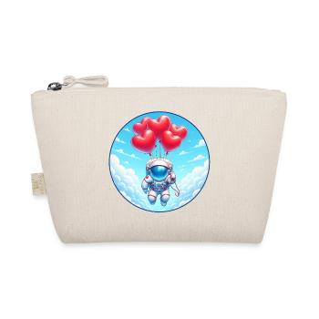 Heart Balloon Astronaut Cloud Flight - Organic Pouch - nature - Front