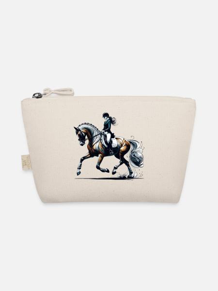 Dressurreiten Reiten Pferd Geschenk - Bio-Täschchen - Natur