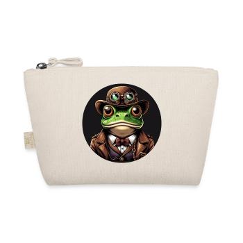 Frog in Steampunk Outfit - Organic Pouch - nature - Front