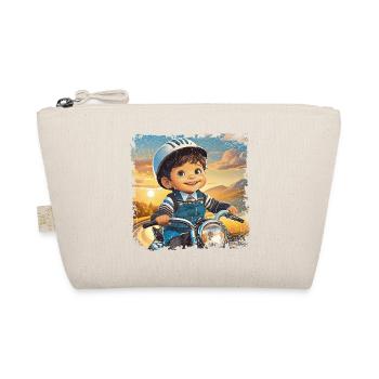 Little boy on old motorcycle - Organic Pouch - nature - Front
