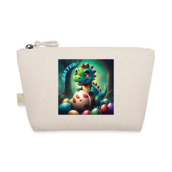 Cute Dinosaur Red Eyes Easter - Organic Pouch - nature - Front