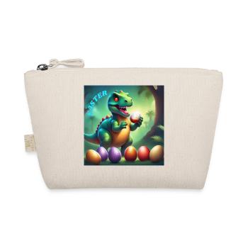 Adorable Dinosaur Red Eyes Easter - Organic Pouch - nature - Front