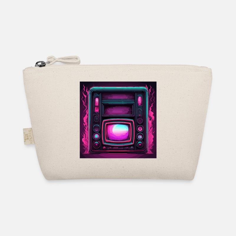 TV / Fernseher / Analog / Röhrenfernseher / Retro - Bio-Täschchen - Natur