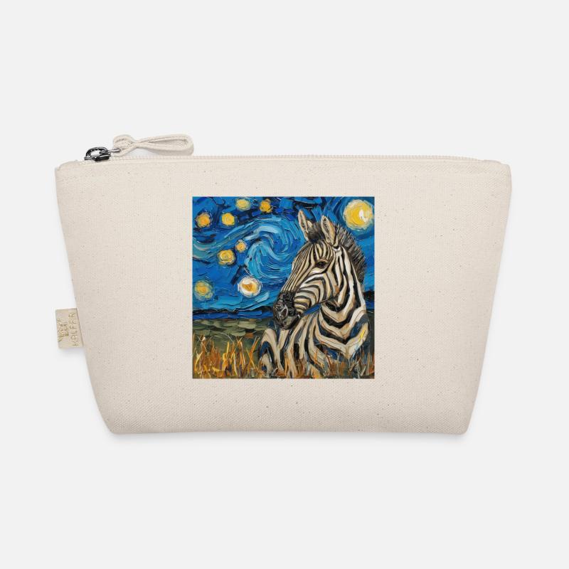 zebra, van gogh, sternennacht, geschenk, geschenki Bio-Täschchen