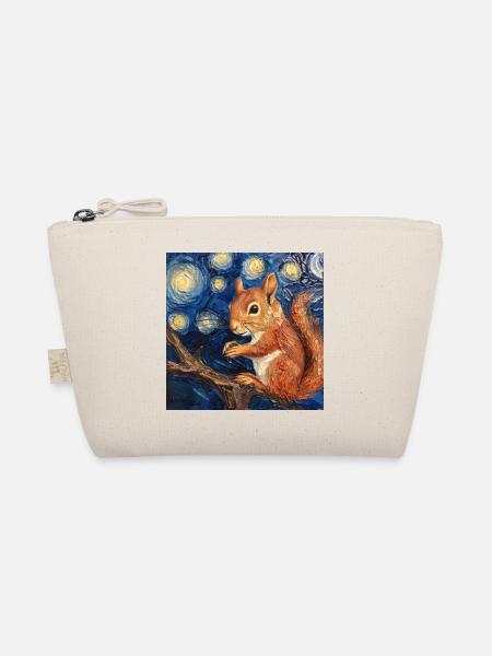 Squirrel, Van Gogh, Starry Night - Organic Pouch - nature